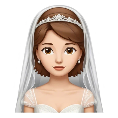 Brown hair woman getting married  sticker