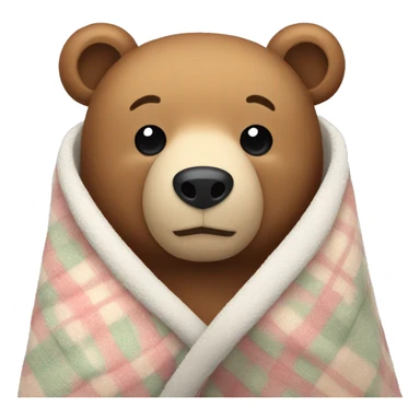 bear cozy in blanket sticker