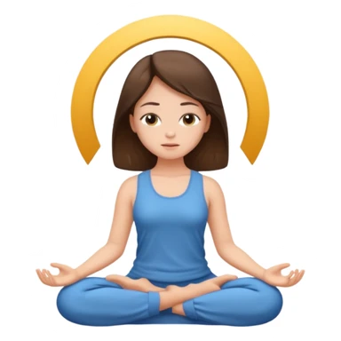 girl meditating with brunette hair  sticker