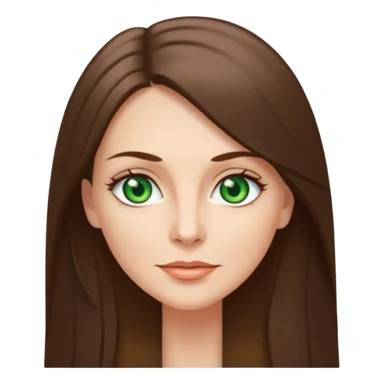 pretty middle age woman with green eyes and long straight ash-brown hair  sticker