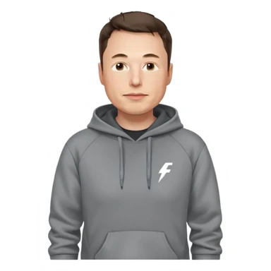 elon musk in gray hoodie full height sticker