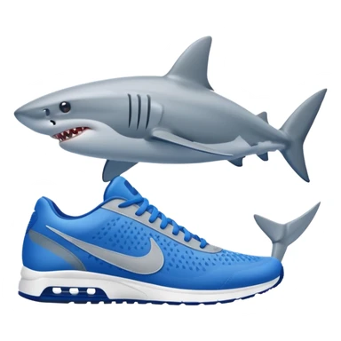 Shark with Blue shoes nike sticker