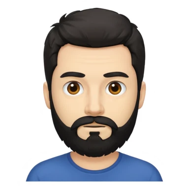 Hombre blanco con barba negra despeinado sticker