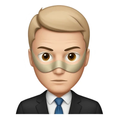 A business leader removing his mask (of the Anonymous type) indicating that he is revealing himself sticker