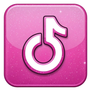 glitter pink logo TikTok sticker
