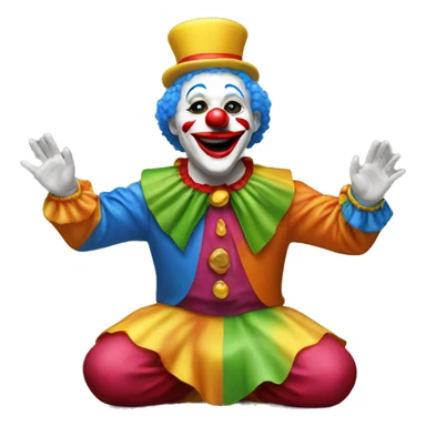 Clown kneeling in worship  sticker