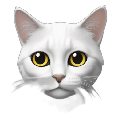 Un chat noir et blanc gros sticker