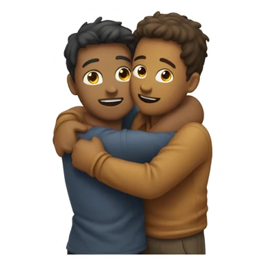  Two friends giving a hug  sticker