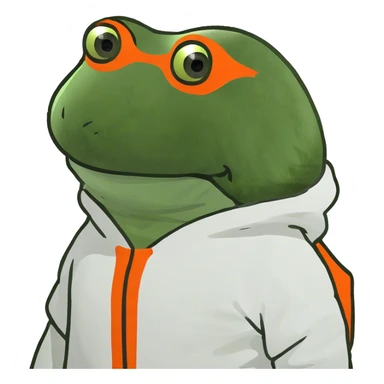 in an orange hazmat suit sticker