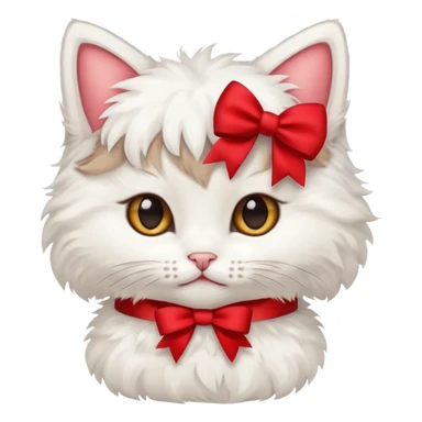 Kitten wearing bow sticker