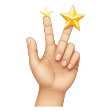hand with the index finger pointing, sparkling star at the fingertip sticker