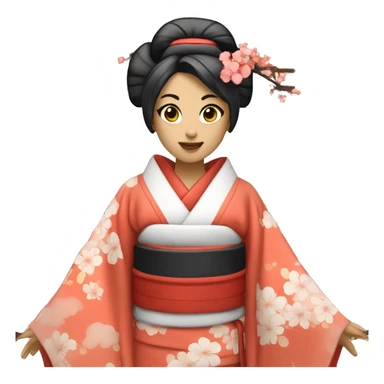 Geisha with kimono sticker