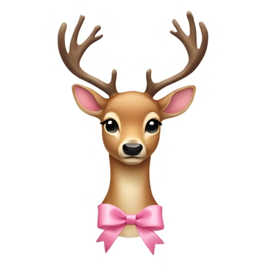 deer with light pink ribbon  sticker