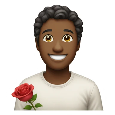 Valentine’s Day near holding a flower sticker