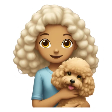 poodle and girl sticker