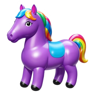  Lisa Frank style inflatable vinyl chubby horse toy figure  sticker