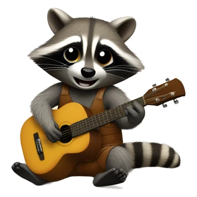 Raccoons playing guitar  sticker