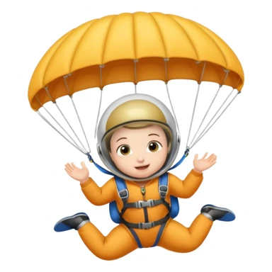 Skydiving baby with parachute and UFO sticker