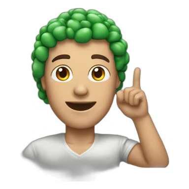 whose husband is waving and wearing green stones on his head sticker