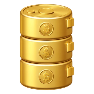 a battery emoij, containing vertically stacked coins sticker