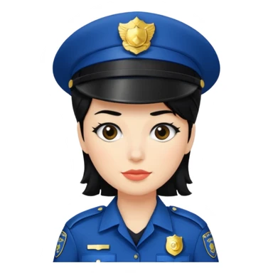 police woman with black hair sticker