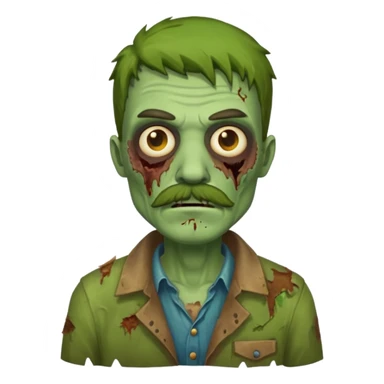 zombie with mustaches sticker
