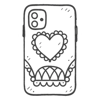 pink and black gothic phone case, sketchy, whimsical, gothic lace accents, matches gothic purse sticker