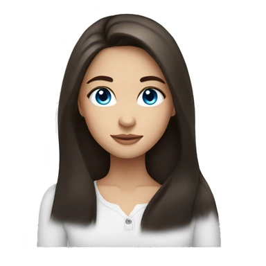 a pretty girl with long dark brown hair and blue eyes  sticker