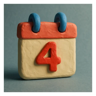 calendar icon claymation style sticker