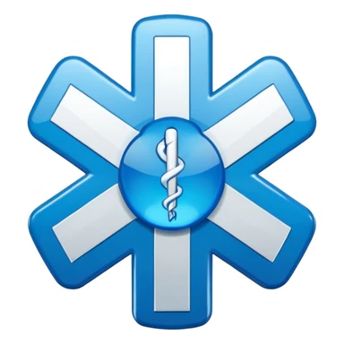 blue medical star of life symbol sticker