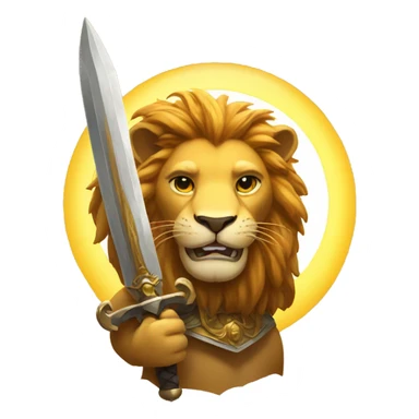 lion with sword and sun sticker