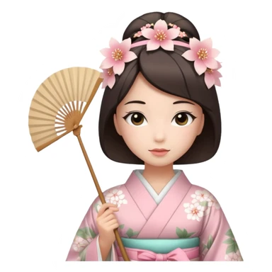 Kimono princess with fan sticker