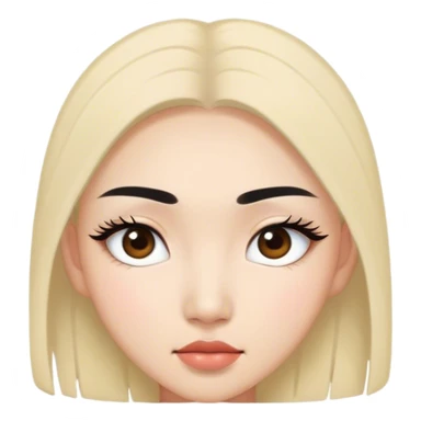 Asian girl with long lashes and thin eye brows sticker