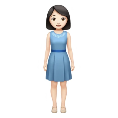 A full body short asian woman sticker