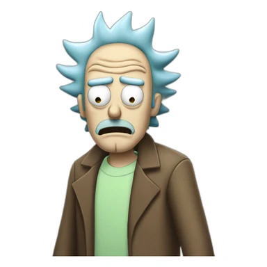 Rick de Rick et Morty qui fume sticker