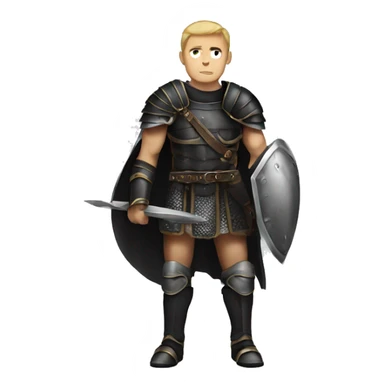 gladiator white human male in black armor rpg fantasy  sticker