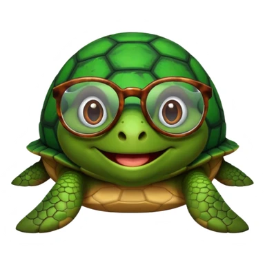 Turtle with glasses sticker