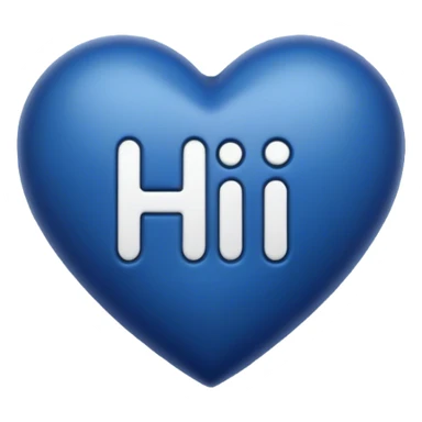 Dark blue heart with the words Hi in the middle  sticker