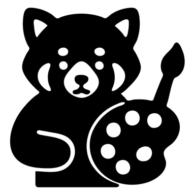 red panda with brush and pallet sticker