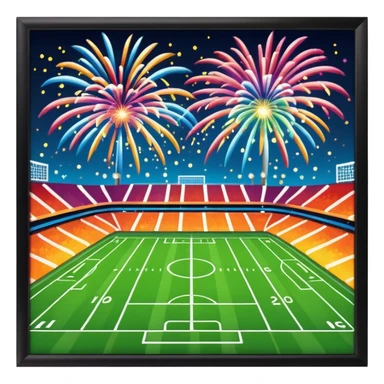 Football Field fireworks going on sticker