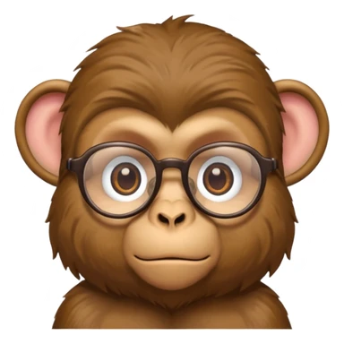 monkey reading glasses sticker