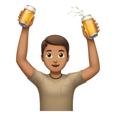 throwing beer can with the arm up in the air sticker