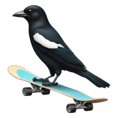 magpie on a skateboard sticker