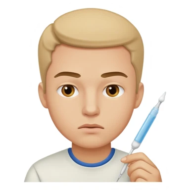 cheek swab for healthy young man, sticker