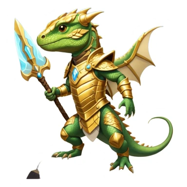 valorous Viking lizard in Valhalla, detailed armor, heroic pose, glowing sky sticker