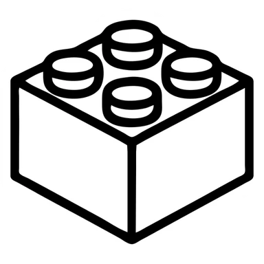 pink block, flat color, bold outline sticker