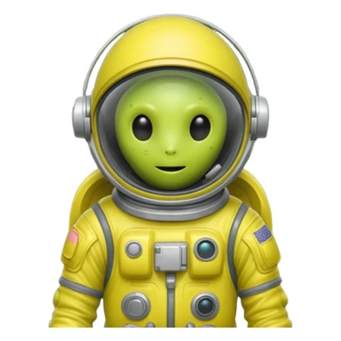 yellow slime alien Astronaut sticker