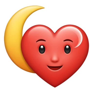 Heart and moon emoji sticker
