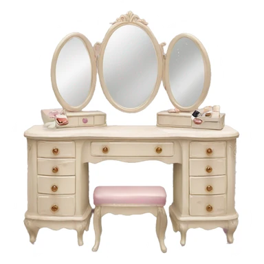 Vintage vanity makeup table aesthetic sticker