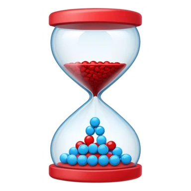 Sandglass with blue pills and red pills sticker